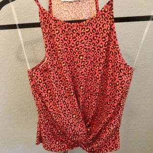 LUSH Pink Cheetah Print Crop Top